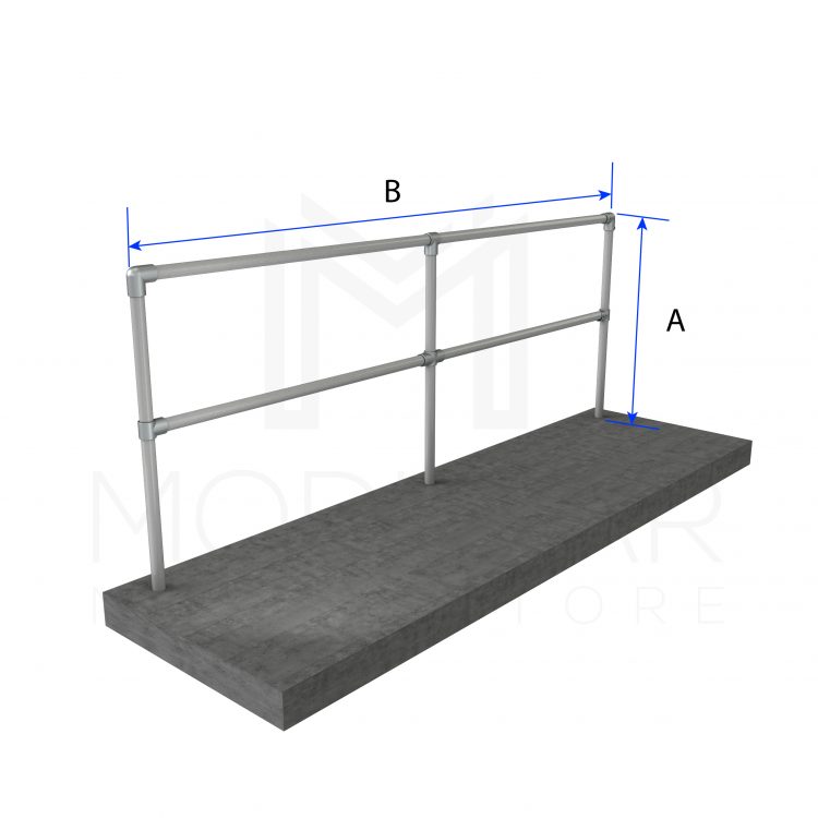Straight and Flat Guardrail Run Dimensions